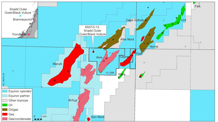 The Snadd Outer Outer/Black Vulture prospects are in production license 159B in the Norwegian Sea.