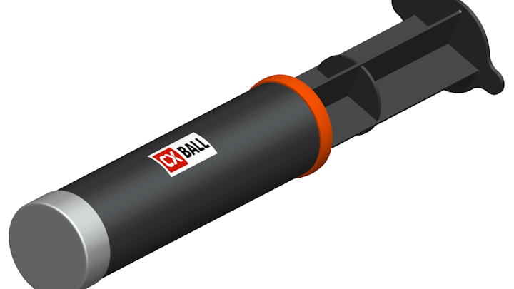 The CX-Ball is encased in a soluble material which temporarily restricts the shape of the ball, allowing it to be easily and accurately deployed by a launch tube directly into the drill pipe.