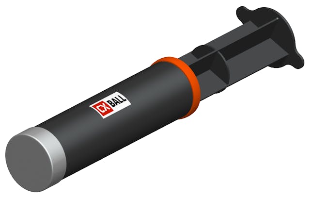 The CX-Ball is encased in a soluble material which temporarily restricts the shape of the ball, allowing it to be easily and accurately deployed by a launch tube directly into the drill pipe.