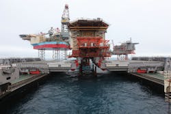 The “fast lift” of the Valhall QP topsides took nine seconds. The “fast lift” of the Valhall QP topsides took nine seconds.