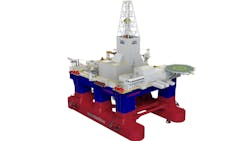 Rendering of Moss CS60 ECO semisubmersible drilling rig. Rendering of Moss CS60 ECO semisubmersible drilling rig.