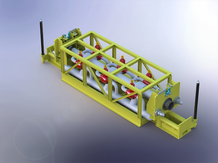In-pipeline liquid removal unit for the pseudo dry gas system.