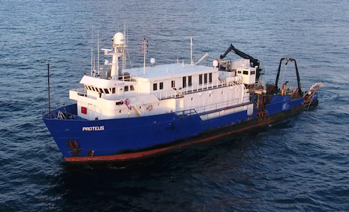 The R/V Proteus was used for the environmental baseline studies offshore Guyana.
