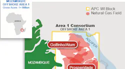 The deepwater Golfinho/Atum gas development in Area 1 off Mozambique.