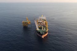 The Bertam field facilities offshore Malaysia. The Bertam field facilities offshore Malaysia.