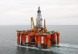 The semisubmersible drilling rig Blackford Dolphin. The semisubmersible drilling rig Blackford Dolphin.
