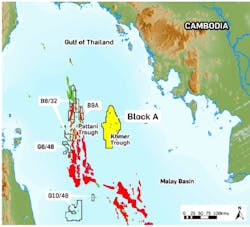 Block A offshore Cambodia.