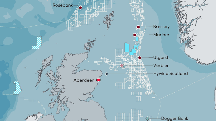 Rosebank is about 130 km (81 mi) northwest of the Shetland Islands in water depths of approximately 1,110 m (3,641 ft).