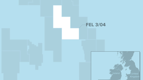 Frontier exploration license 3/04 in the southern Porcupine basin offshore western Ireland.