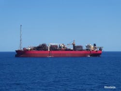 The FPSO Ngujima-Yin produces oil from the Vincent field offshore Western Australia. The FPSO Ngujima-Yin produces oil from the Vincent field offshore Western Australia.