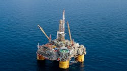 The Auger TLP is about 214 mi south of New Orleans in the deepwater Gulf of Mexico. The Auger TLP is about 214 mi south of New Orleans in the deepwater Gulf of Mexico.