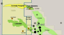 The Liberator and Serenity prospects are in the UK central North Sea. The Liberator and Serenity prospects are in the UK central North Sea.