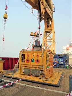 The 10ksi subsea safety module on deck, pre-deployment. The 10ksi subsea safety module on deck, pre-deployment.