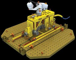 The Subsea 2.0 in-line compact robotic manifold design is said to reduce size, weight, and manufacturing cost.