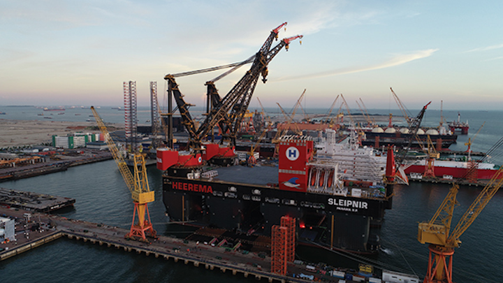 The semisubmersible crane vessel Sleipnir is named after the Norse God Odin’s eight-legged stallion.
