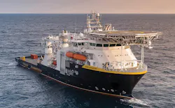 The Ocean Evolution’s design and construction were done with well stimulation and light well intervention in mind as a key capability. (Courtesy Oceaneering)