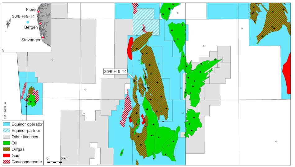 The 30/6-H-9-T4 well is in the Oseberg area of the Norwegian North Sea.
