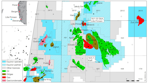 The Lille Prinsen Outer Wedge structure is on the Utsira High in the Norwegian North Sea.