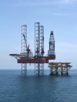 The jackup drilling rig Cantarell IV. The jackup drilling rig Cantarell IV.