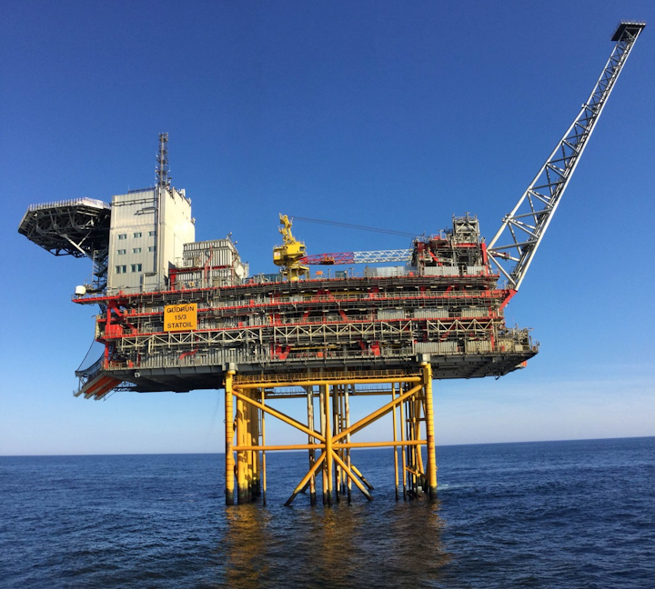 The Gudrun platform has capacity for partial treatment of oil and gas.