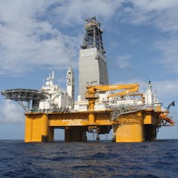 The semisubmersible drilling rig Deepsea Stavanger.