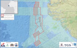 Jaan 3D survey in the southern portion of the MSGBC basin offshore northwest Africa.