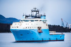 The Maersk Master is a Starfish-class anchor handling vessel.