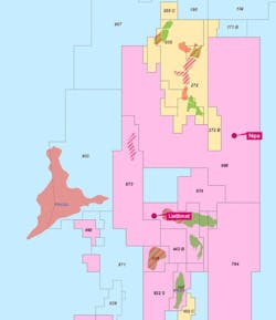 The Liat&aring;rnet exploration well is in license 442 in the North Sea.