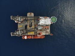 Aerial view of what is said to be the largest LNG bunkering. Aerial view of what is said to be the largest LNG bunkering.