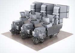 Three SGT-A35 gas turbine power generation packages, like those that will power Eni Mexico's FPSO vessel. Three SGT-A35 gas turbine power generation packages, like those that will power Eni Mexico's FPSO vessel.
