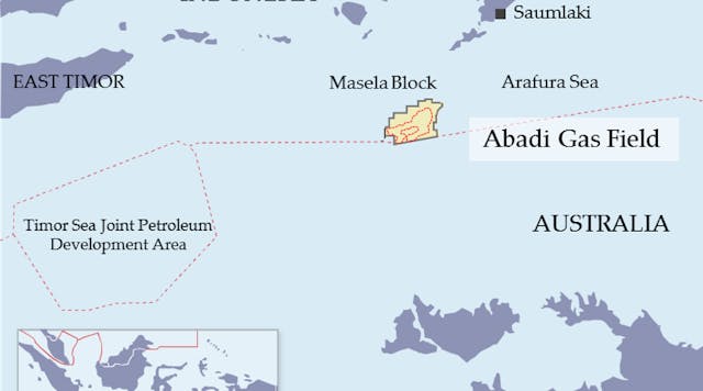 INPEX and partner Shell will develop the giant Abadi field in the Arafura Sea via an offshore production facility and a 9.5 MM metric tons/yr (10.47 MM tons) onshore LNG plant, at a total estimated cost of $20 billion.