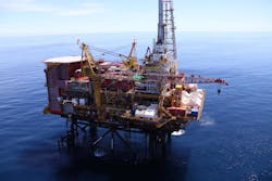 The modular drilling rig Archer Emerald during its first campaign on the Maui A platform offshore New Zealand. The modular drilling rig Archer Emerald during its first campaign on the Maui A platform offshore New Zealand.