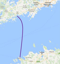 The offshore Balticconnector pipeline is constructed from Inkoo in Finland to Paldiski in Estonia.