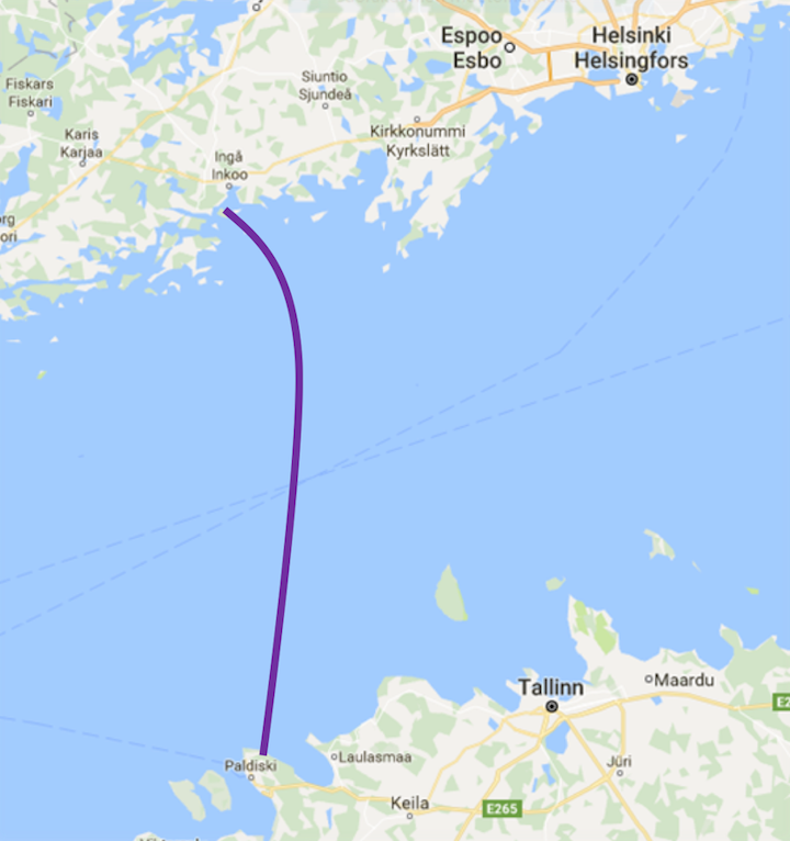 The offshore Balticconnector pipeline is constructed from Inkoo in Finland to Paldiski in Estonia.
