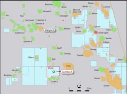 Curlew-A is in block 29/7b (license P2396) in the UK central North Sea. Curlew-A is in block 29/7b (license P2396) in the UK central North Sea.