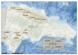 The four offshore blocks offered in the Dominican Republic's first licensing round are in the San Pedro basin. The four offshore blocks offered in the Dominican Republic's first licensing round are in the San Pedro basin.