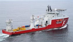 The construction support vessel Far Sentinel operates offshore Mexico.