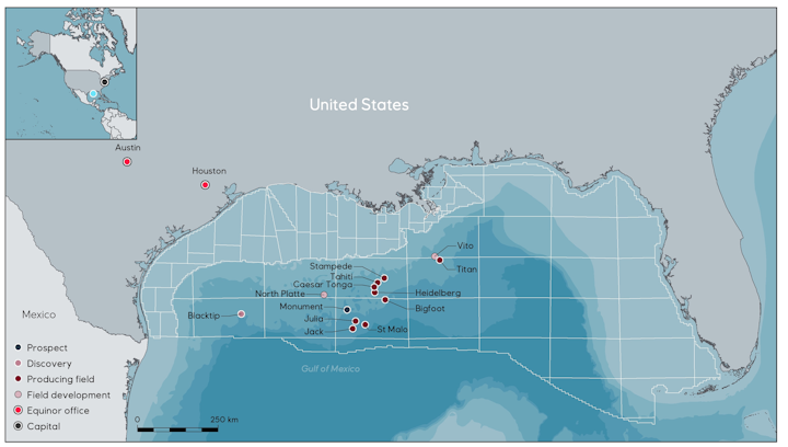 Equinor's operations in the US Gulf of Mexico.