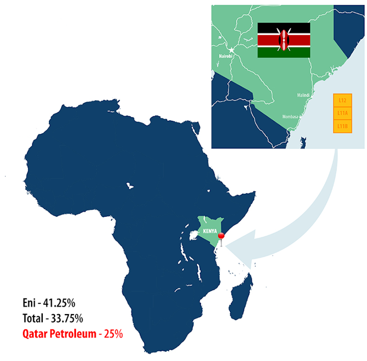 Blocks L11A, L11B, and L12 are in the Lamu basin offshore Kenya.