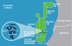 Greater Tortue development area, offshore Senegal and Mauritania. Greater Tortue development area, offshore Senegal and Mauritania.