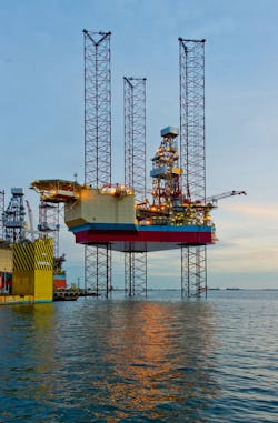 The jackup Maersk Interceptor will drill exploration well 2/1-17 on the Kark prospect in the North Sea. The jackup Maersk Interceptor will drill exploration well 2/1-17 on the Kark prospect in the North Sea.