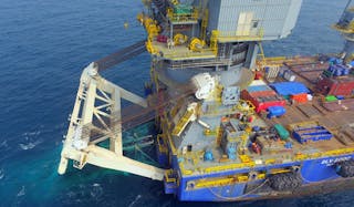 The DLV 2000 performed piggy-back pipelay in S-lay mode at the KG-D6 R-Cluster field development offshore India.
