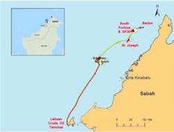 Map of the North Sabah enhanced oil recovery PSC offshore Malaysia. Map of the North Sabah enhanced oil recovery PSC offshore Malaysia.
