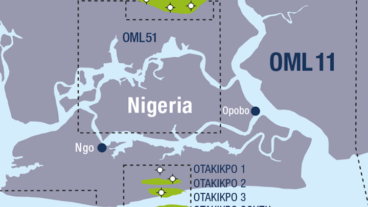 The Otakikpo field is in OML 11 offshore Nigeria.