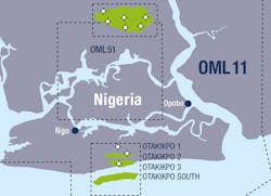 The Otakikpo field is in OML 11 offshore Nigeria. The Otakikpo field is in OML 11 offshore Nigeria.