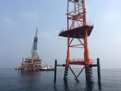 The Phase 14 complex of the South Pars gas field in the Persian Gulf.