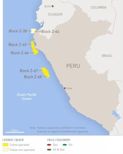 Map of the company&apos;s licenses offshore Peru.
