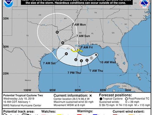 Potential Tropical Cyclone Two 07 10 2019