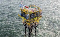 The Q10-A platform in the Dutch North Sea. The Q10-A platform in the Dutch North Sea.