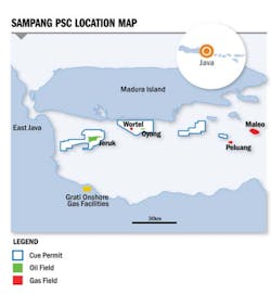 Map of the Sampang production-sharing contract offshore Indonesia.